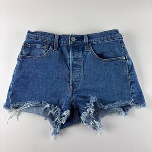 Levi's 501 Button Fly Jean Shorts Womens Denim Size 28 Original Fit